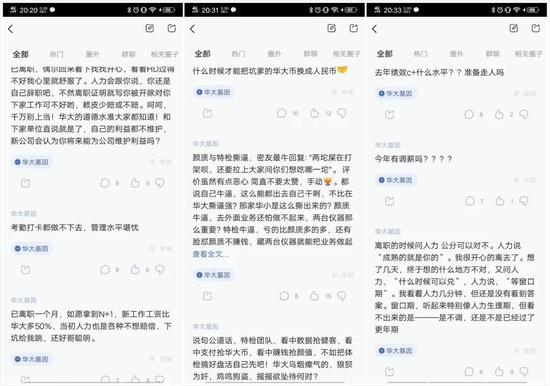 匿名社区秘蜂APP中，近日仍有很多关于华大裁员的讨论。