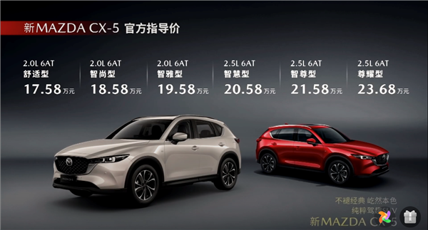 比预售便宜4000块 2022款马自达CX-5上市：17.58-23.68万元