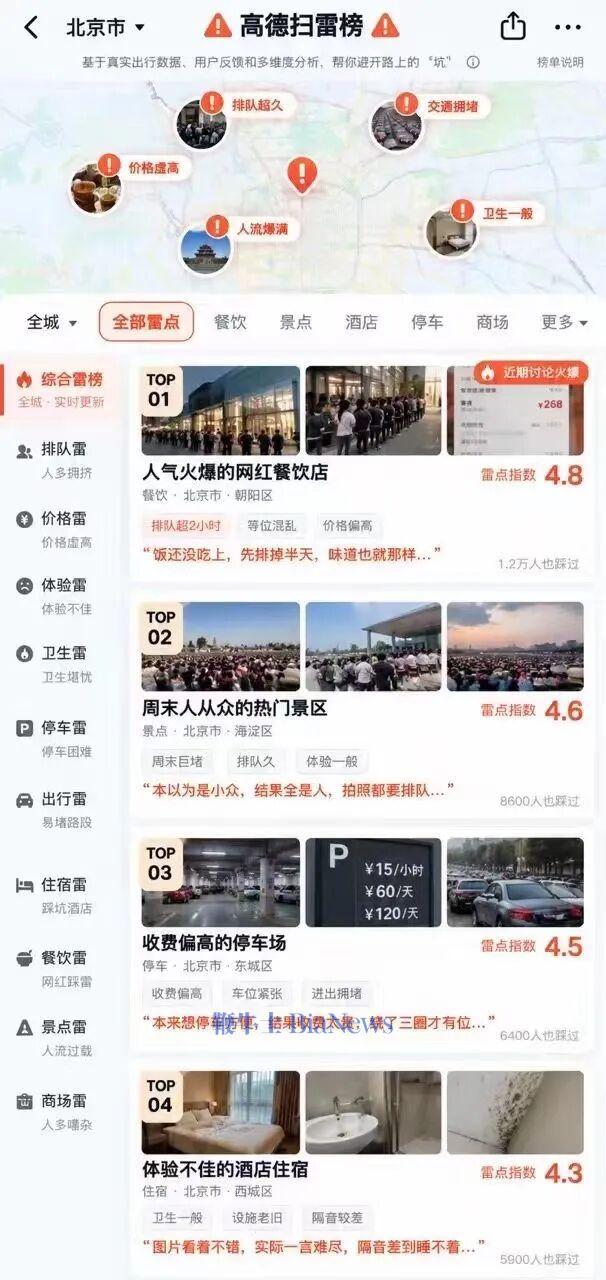高德回应“扫雷榜”传闻:“避雷指南 1.0”上线