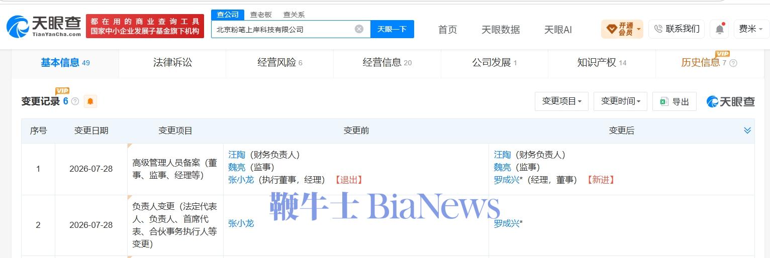 张小龙近期已退出粉笔多家公司