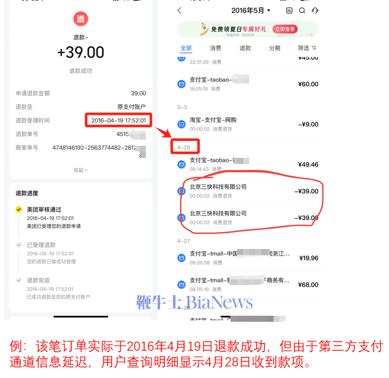 美团客服回应退款疑问：已修复退款信息滞后问题