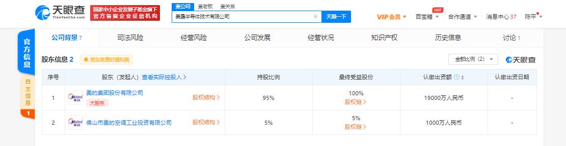 鞭牛士 2月1日消息,美垦半导体技术有限公司成立,法定代表人为殷必彤